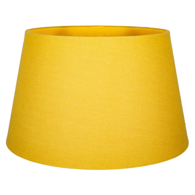 Traditional Linen Fabric Drum Shade for Pendant & Lampshade, Ochre, 19cm H x 30cm W x 30cm D