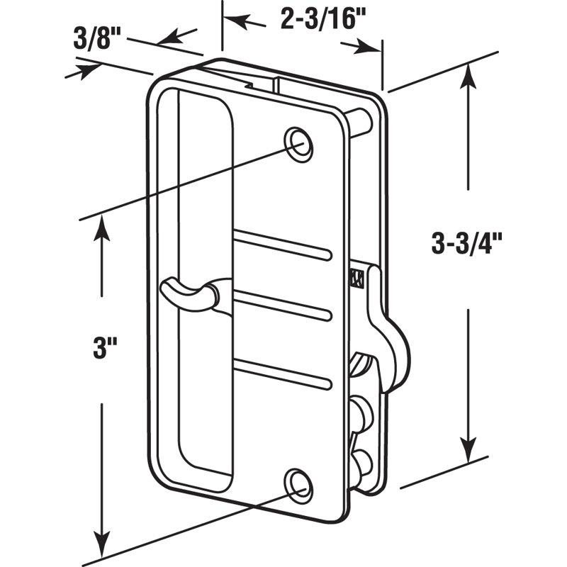 Black Plastic Screen Door Latch and Pull with Security Lock, for Anjac Doors (Single Pack)