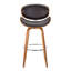 Tabouret de bar ou comptoir pivotant moderne de style Mid-Century en similicuir et en bois Chagoya-28472490