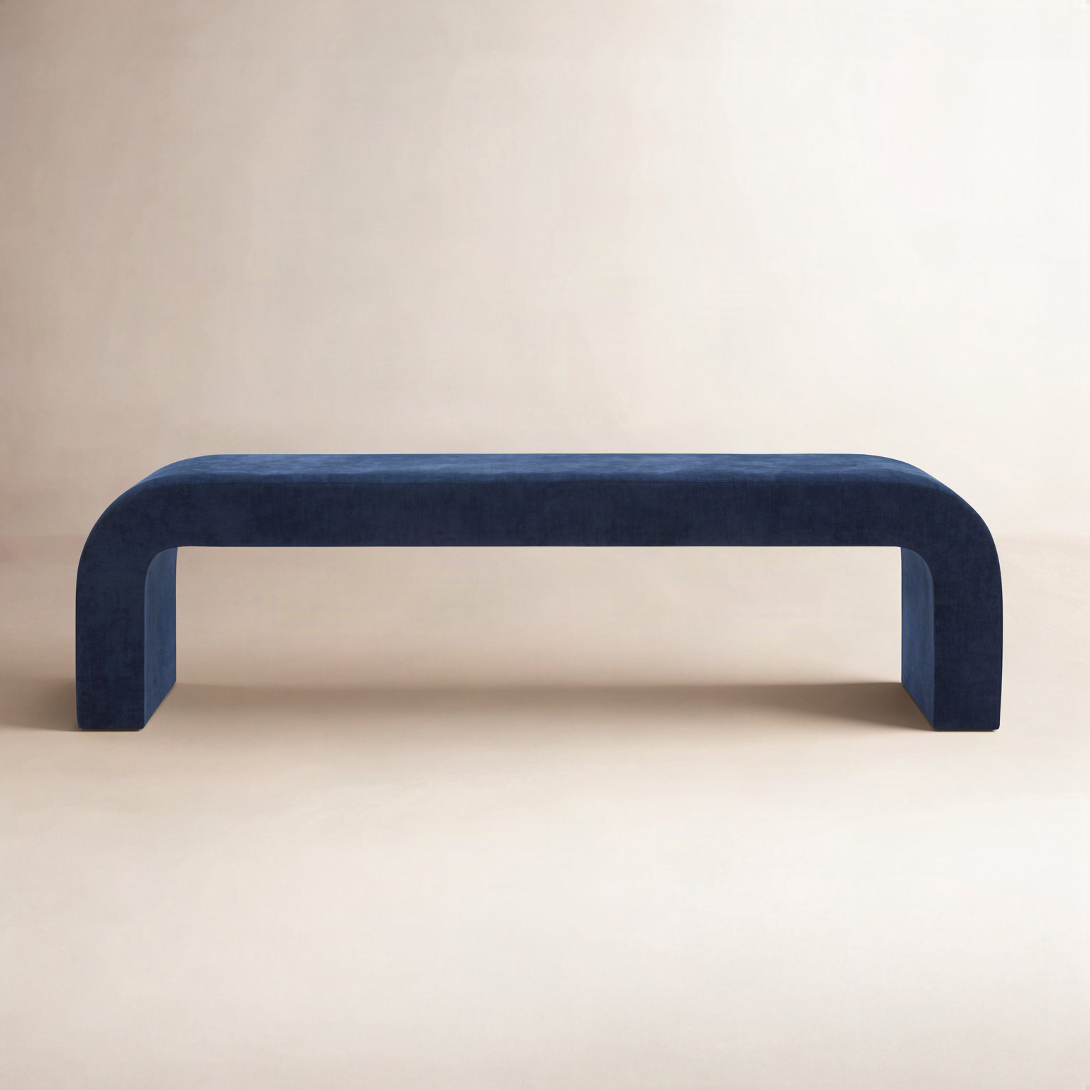 Daine 62" Linen Bedroom Bench, Navy Velvet