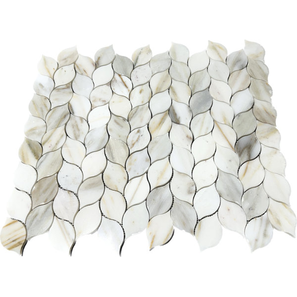 12" x 12" Calacatta Gold Marble Leaf Mosaic Wall & Floor Tile