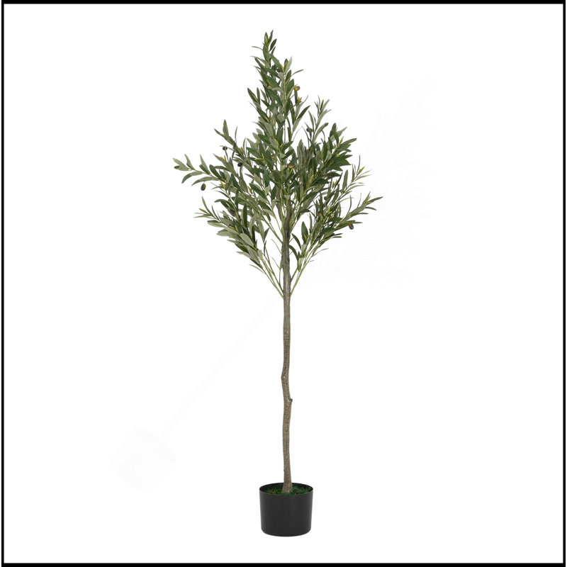 66" Artificial Olive Tree With Pot