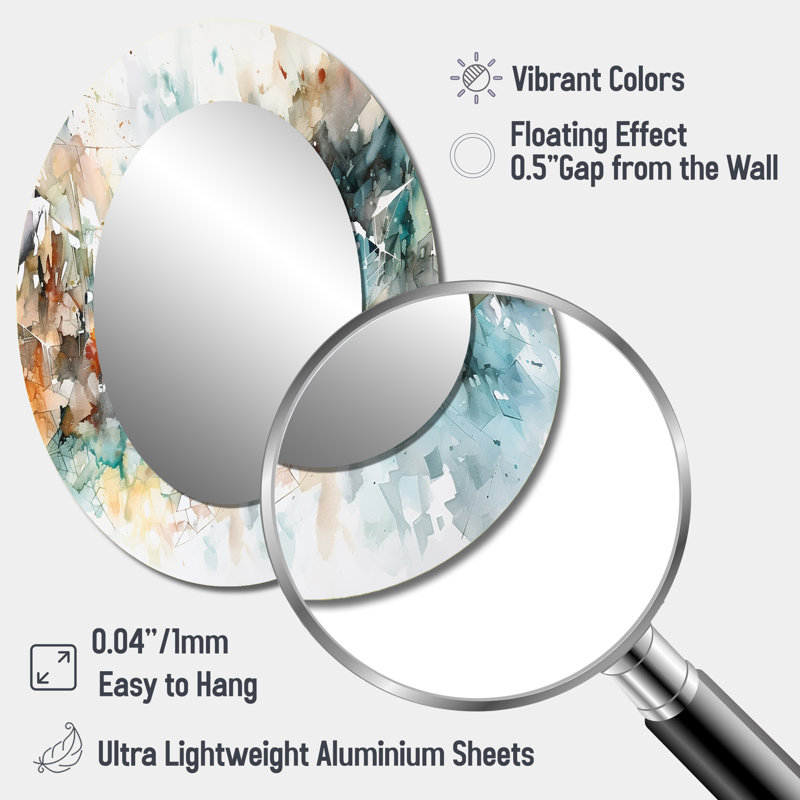 Vibrant Paint Eruption V - Miroir mural ovale vert, 40 po x 30 po