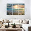 Grand coucher de soleil sur toile 3 pièces-408698748