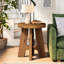 Table d'appoint ronde en bois massif rustique, table de bout de style campagnard pour le salon ou la chambre à coucher, petite table de chevet brune-2131496152