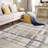 NELE Machine Washable Modern Lattice Area Rug Ivory/Beige/Gray Multi-83100284