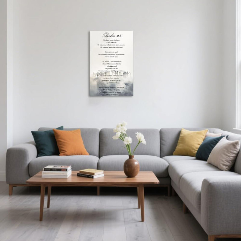 Psaume 23, art mural, verset biblique, impressions sur toile, Écritures chrétiennes, cadeau de prière