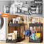 Ensemble de rangement sous le lavabo, ensemble de 2 tablettes coulissantes pour armoire coulissante, rangement réglable sous le lavabo à 2 niveaux pour la cuisine et la salle de bain