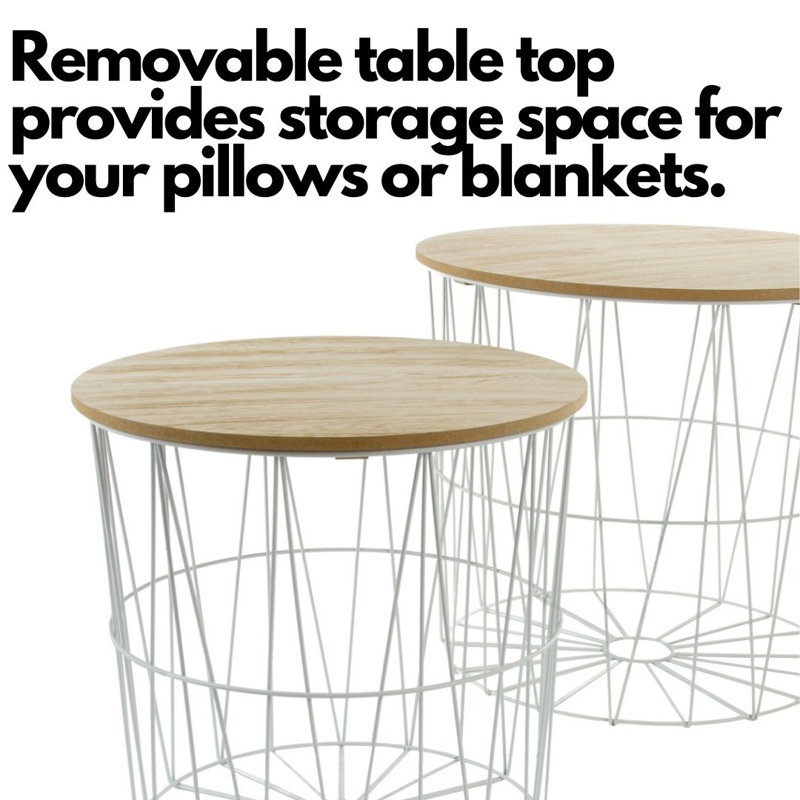 Heidi Drum Coffee Table with Storage