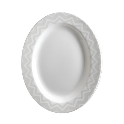 Oval Dish ZIG ZAG  White Diam. 14"