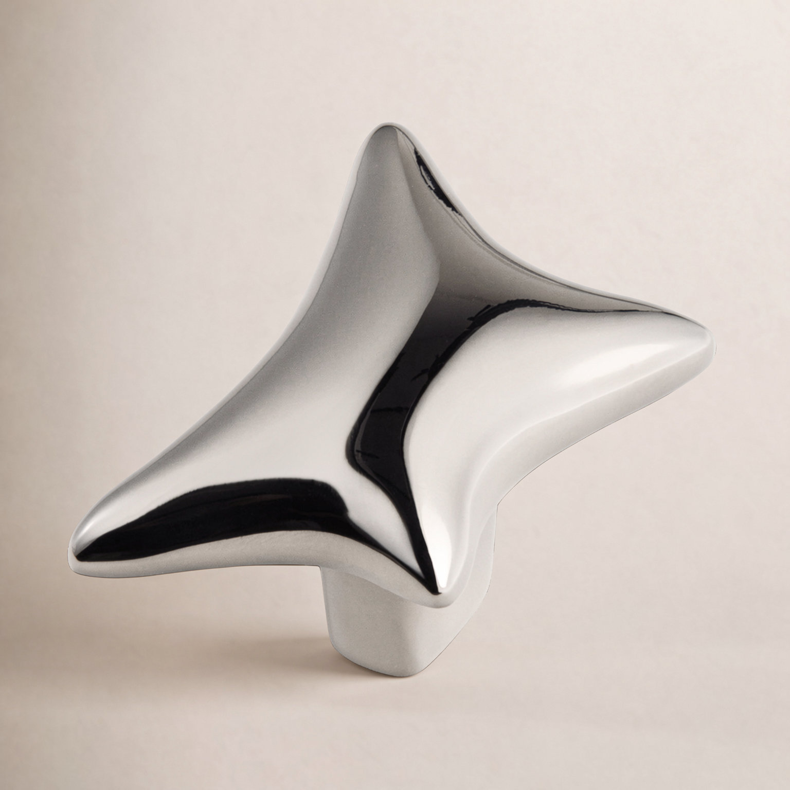 Titanium Silver Star-Shaped Cabinet Knob