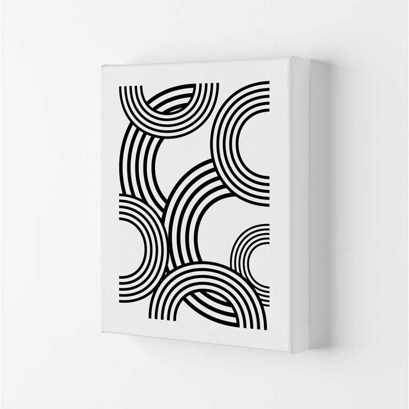Multi Rainbow Black And White - Print on Canvas, No Frame, 42cm H x 30cm W x 1cm D