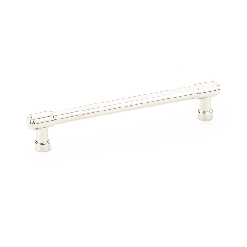 Emtek Jasper Bar Cabinet Pull, Polished Nickel Lifetime, 6" Center to Center