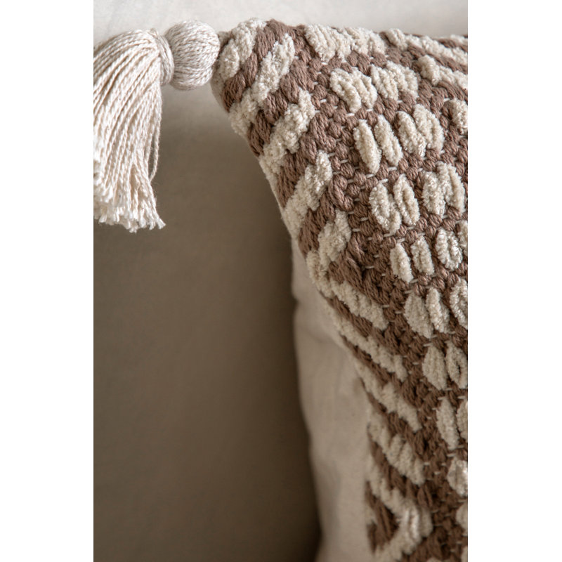 Adaija Cream Square Throw Cushion