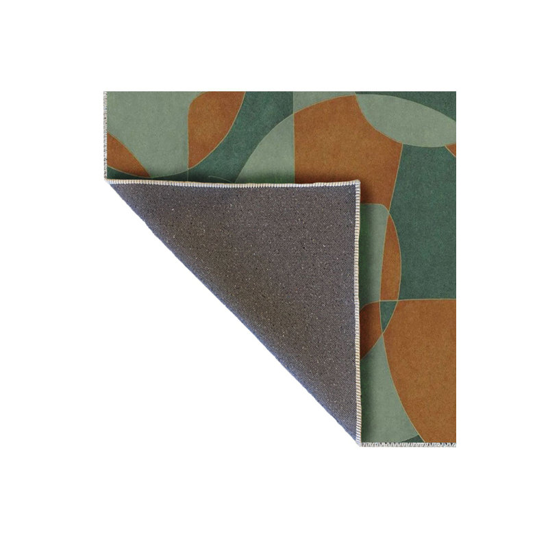 Tapis vert lavable à motif abstrait vert, Tapis de couloir 4 pi 11 po x 9 pi 10 po inclus