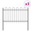 Clôture de jardin vidaXL 3 pièces gris 16,73 x 3,94 pi en acier thermolaqué