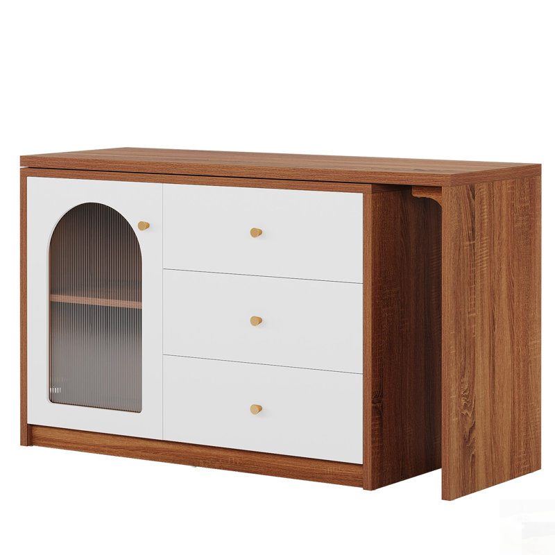 Bureau d'ordinateur en L brun avec design réversible et grand rangement pour l'efficacité de la maison et du bureau