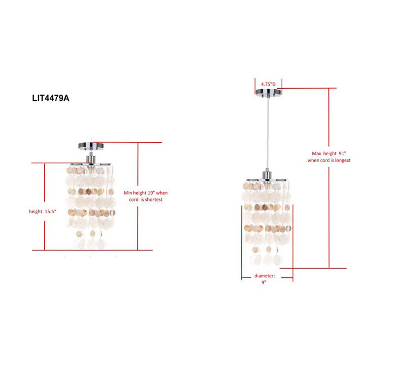 Burch 1 - Light Chrome Unique/Statement Pendant