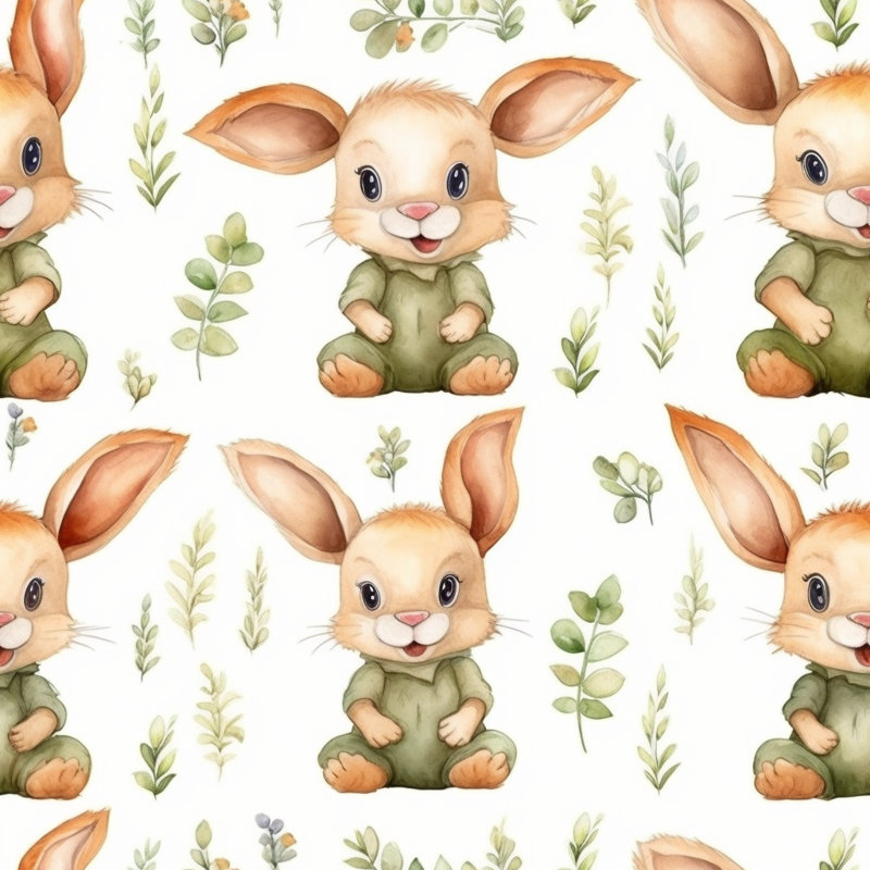 Rideaux Bunny rideaux animaux brun / vert, L 20 po x L 61 po