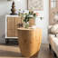 Table basse Antilles en forme de seau de style rétro pour le bureau, la salle à manger et le salon - bois massif, largeur de 20,65 po, profondeur de 23,59 po, support de 220 lb, fonction de rangement, style rétro facile à nettoyer
