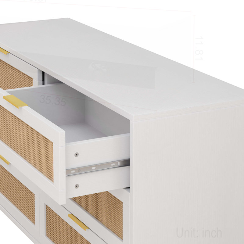 Storage Cabinet, 29.53" H x 51.18" W x 15.75" D, White/Natural 1