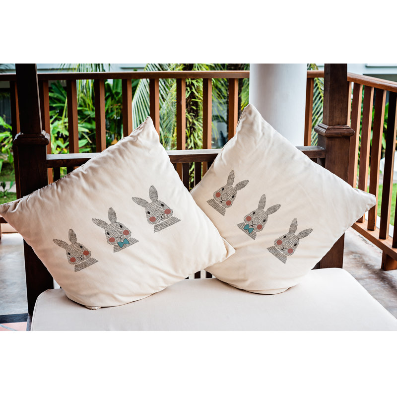 Housse de coussin d'extérieur carré Bunny, 16 po x 16 po, Bleu Explorer
