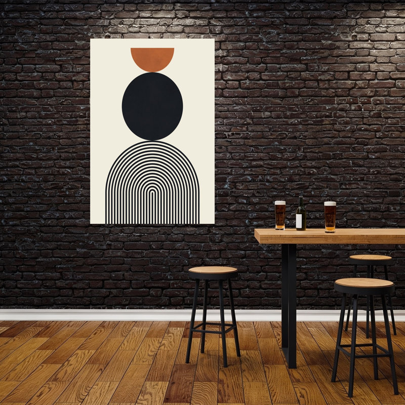 «Stacked Geometric Forms Abstract», reproduction d'art géométrique murale contemporaine, 60" H x 40" W