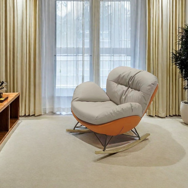 Chaise berçante de loisirs pour la maison, Gris clair