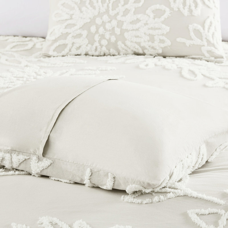 Édredon 3 pièces très grand / très grand, coton chenille floral, coton de chambre, décor