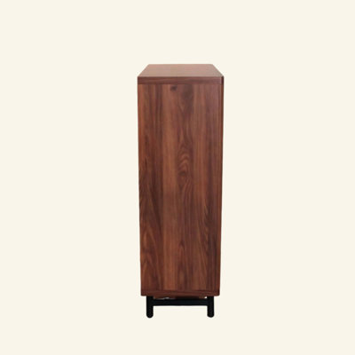 Armoire à chaussures avec portes à volets, armoire à chaussures à 6 niveaux avec tablettes réglables, range-chaussures moderne en bois pour hall d'entrée, couloir, placard, salon