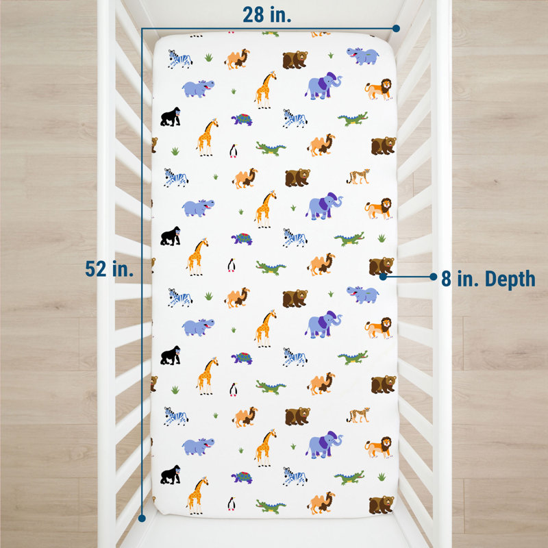 Drap pour lit de bébé 100% microfibre Wildkin Kids - Drap-housse doux et respirant - Animaux sauvages