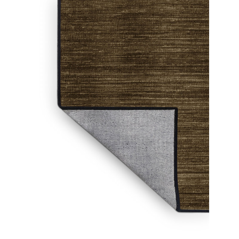 Machine Washable Solid Brown Area Rug, Rectangle 2' x 3'