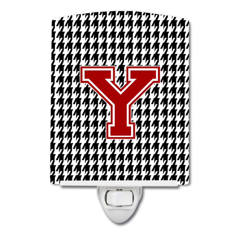Éclairage de nuit en céramique monogramme houndstooth, Y