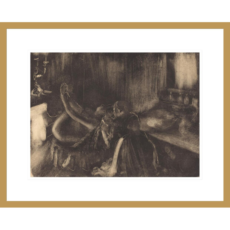 «Woman by a Fireplace» par Edgar Degas, impression giclée encadrée, H 17,55 po x l 21,75 po