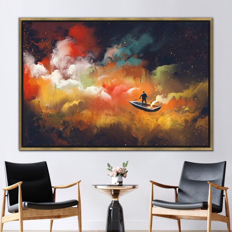 Print on Canvas, 40cm H x 60cm W, Gold Floater Frame