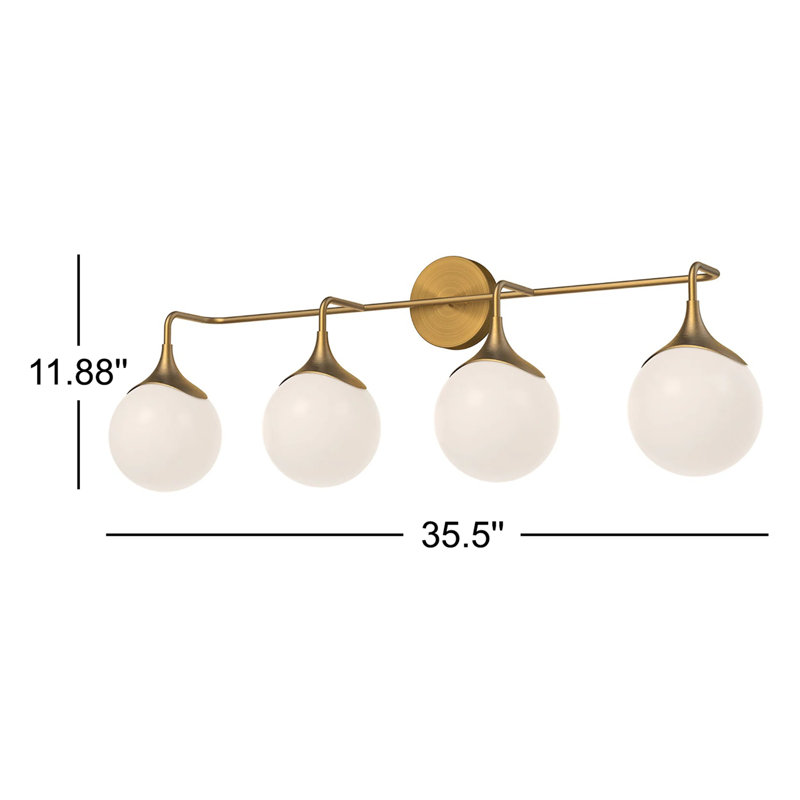 Nedra Vanity Light, 4, Aged Gold