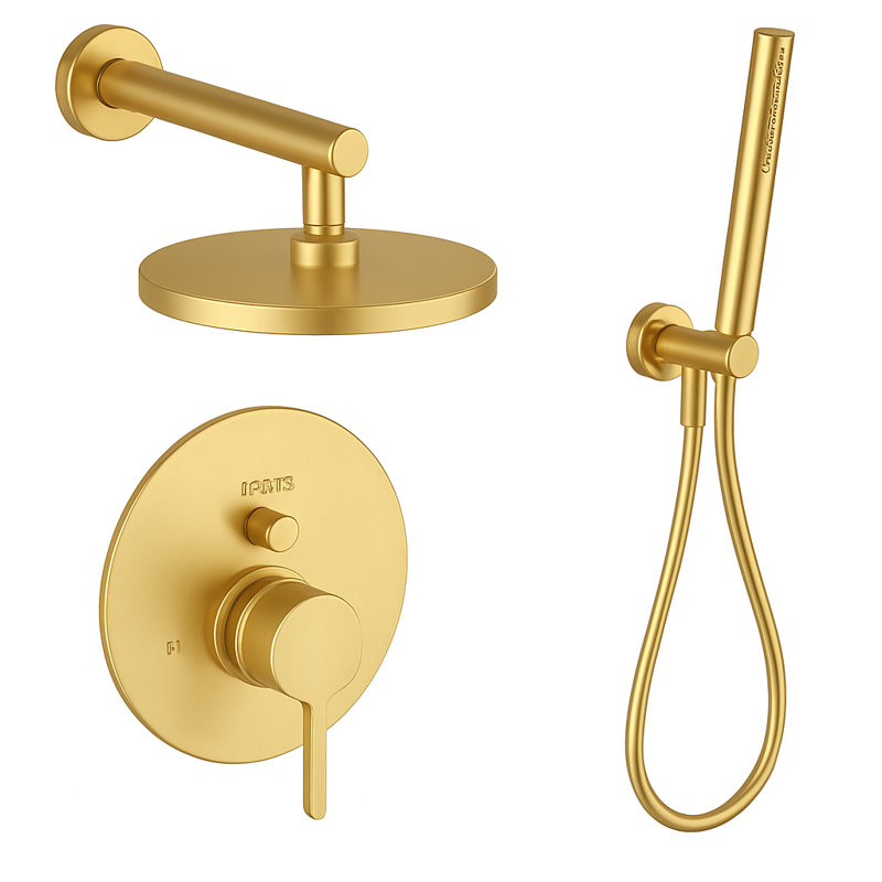 Brera Pressure Balance Shower System with 2-Way Diverter, 8-Inch Rain Shower Head and Wall Mounted Hand Shower, Valve Included