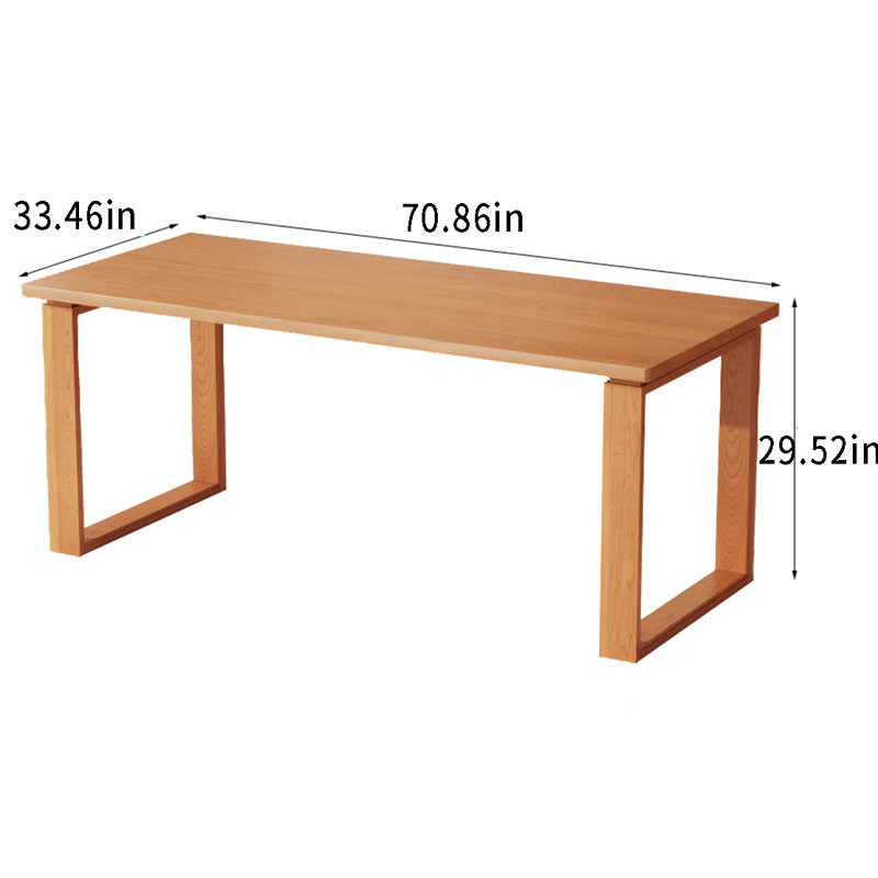 Rreon Cherry Solid Wood Dining Table, 33.46" W x 70.86" L