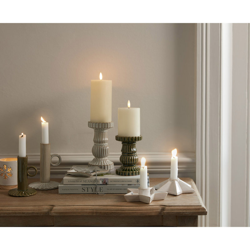 Anhat Ceramic Candle Accessories, 14 cm H x 11 cm W x 11 cm D, White