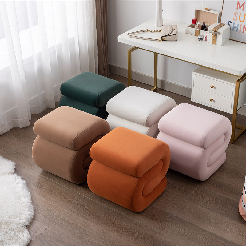 Tabouret de maquillage en S en forme de S, Orange