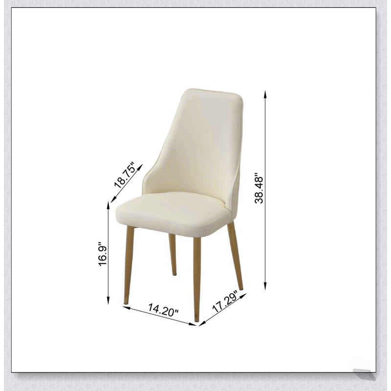 Chaises de salle à manger modernes en cuir de polyuréthane avec pieds robustes en métal, parfaites pour des sièges élégants et confortables