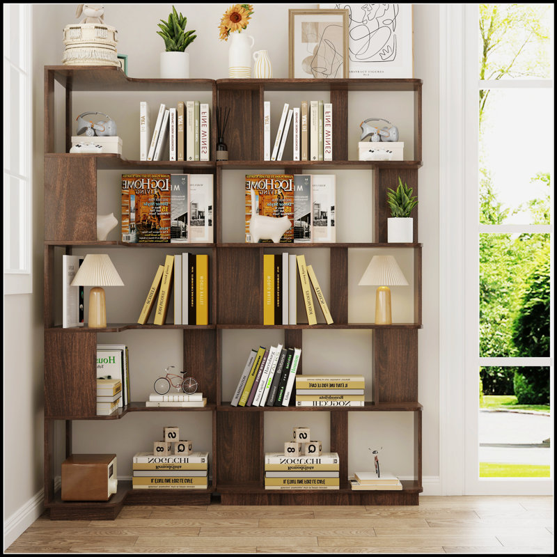 Ensemble de 2 bibliothèques combinées gratuites, d'angle peu encombrant et en forme de I, longueurs de 55 cm et 80 cm, 4 options de couleur
