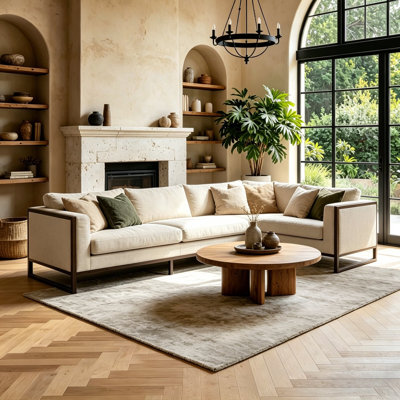Modern Contemporary 104" Cotton Blend Sofa