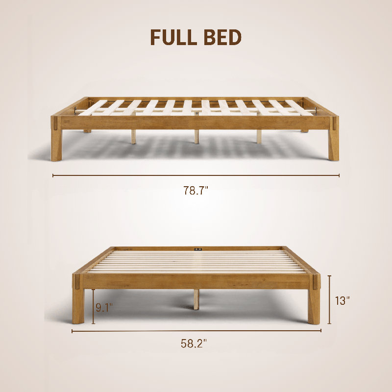 NTC Sapa Solid Wood Platform Bed Frame – Minimalist, Japanese Joinery, No Box Spring Needed, Silent Slats, Easy Assembly