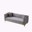 Canapé en velours Chesterfield de 80 po, canapé 3 places très profond, canapé de style moderne avec têtes de clou à boutons, accoudoirs carrés, meubles-2029641906