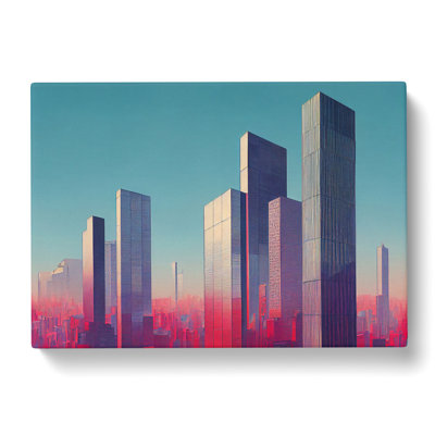 Enthralling Skyscraper Skyline - Wrapped Canvas