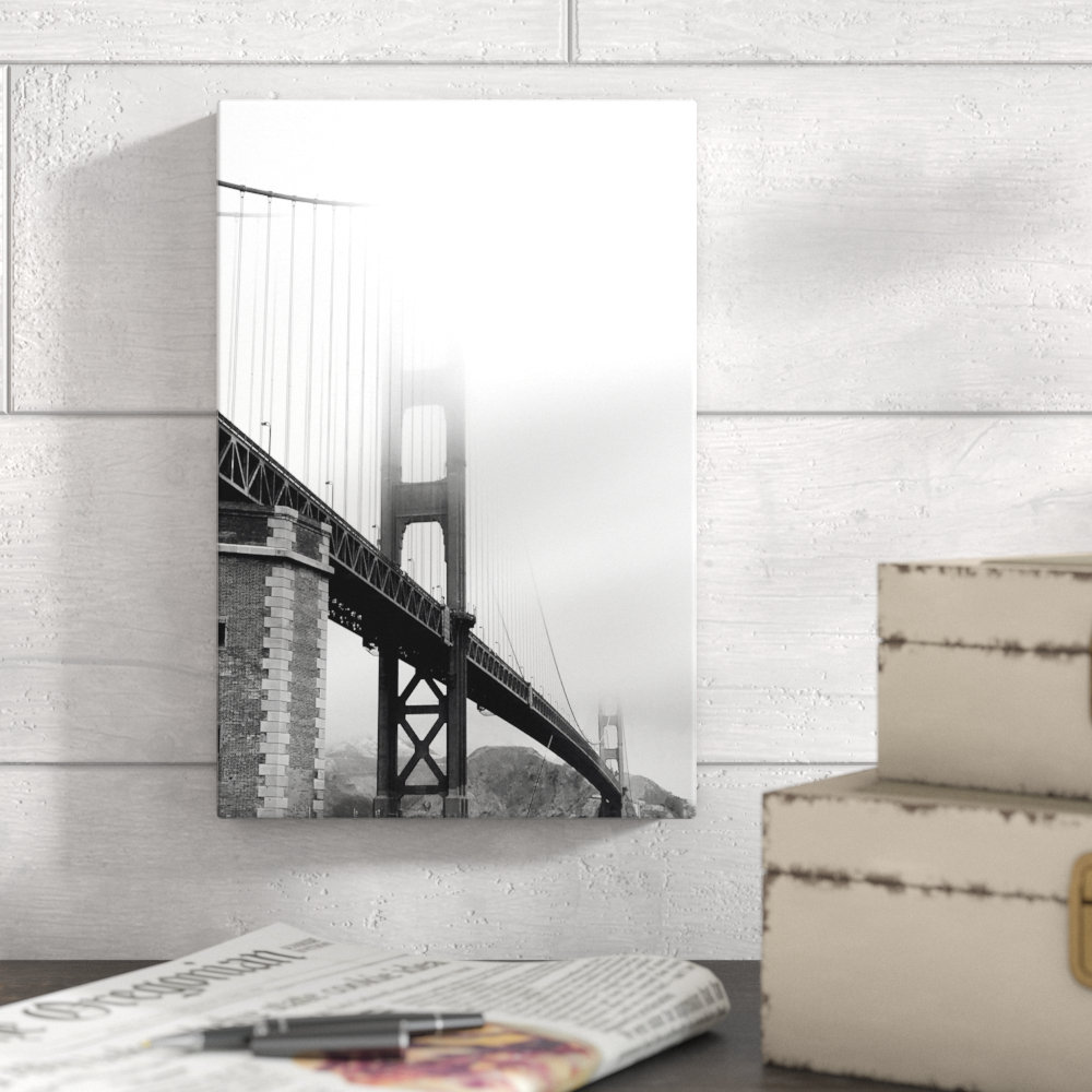 Golden Gate Bridge Black And White - Print on Canvas Zipcode Design™