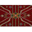 Tapis bleu / rouge / beige en laine noué à la main de conception unique 8 pi 3 po x 9 pi 11 po New Age