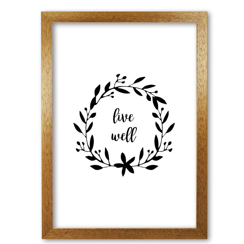 Live Well Illustration - Print, 59.4cm H x 42cm W x 4cm D, Wrapped Canvas