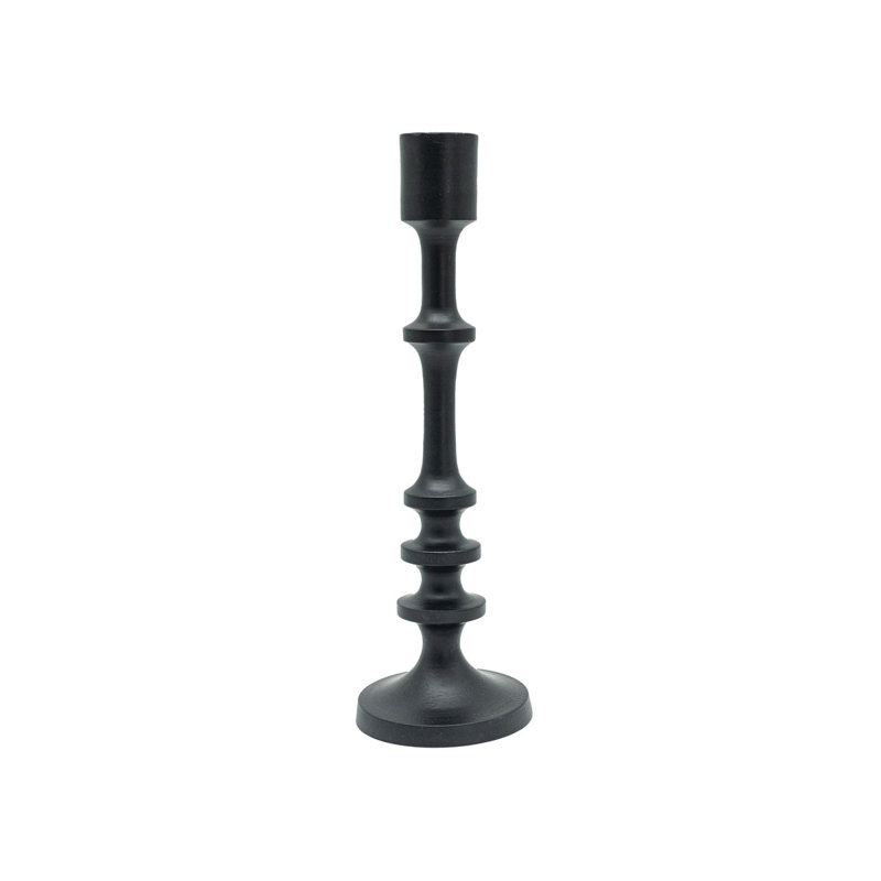  Porte-bougie conique en fonte noire